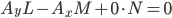 {A}_{y}L-{A}_{x}M+0\cdot{}N=0