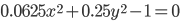 0.0625{{x}^{2}+0.25{y}^{2}-1=0}^{\ }