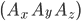 \left({{A}_{x}{\ A}_{y}\ {A}_{z}}\right)\ 