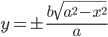 y=\pm{}\frac{b\sqrt{{a}^{2}-{x}^{2}}}{a}